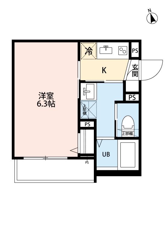 ROBOT HOME 蕨Ⅴ(1K/3階)の間取り写真