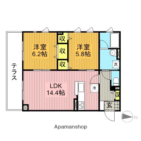 レガーロ(2LDK/1階)の間取り写真