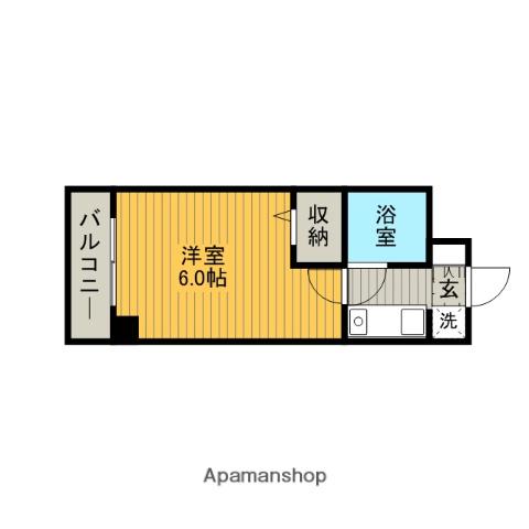 プラネット(1K/6階)の間取り写真