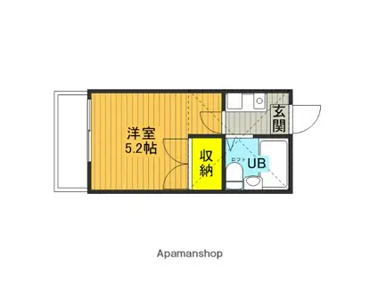 トルチェ蕨(ワンルーム/2階)の間取り写真