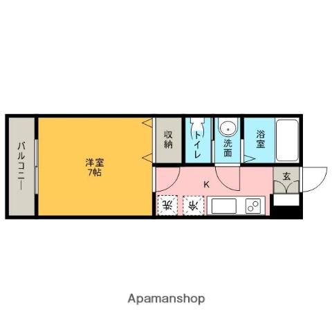 アンボワーズ(1K/1階)の間取り写真