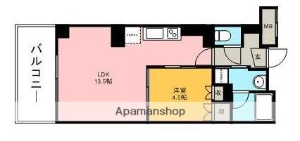 ドゥーエ大宮(1LDK/2階)の間取り写真