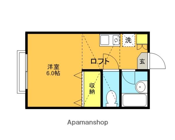 フローレンスⅢ(1K/2階)の間取り写真