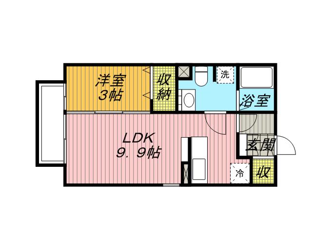 サンハイム大成(1LDK/1階)の間取り写真
