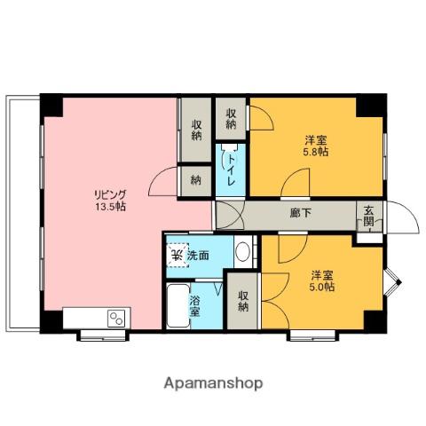 マローネヒルズ(2LDK/3階)の間取り写真