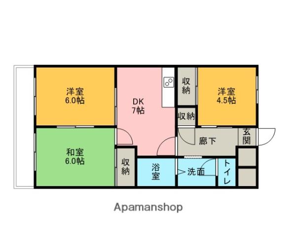 渋谷コート3号館(3DK/3階)の間取り写真