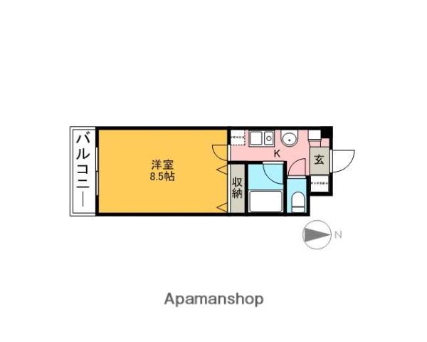 ミルーム(1K/2階)の間取り写真