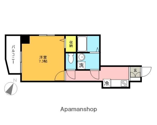 スパシエ カステロ 新都心(1K/7階)の間取り写真