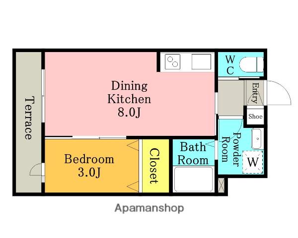 パークメゾン表参道(1LDK/1階)の間取り写真