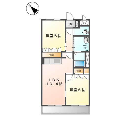コンフォースさくら(2LDK/3階)の間取り写真