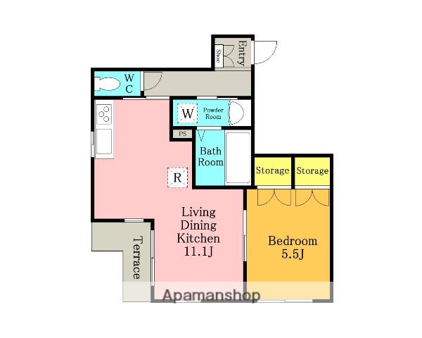 A-STYLE北大宮(1LDK/1階)の間取り写真