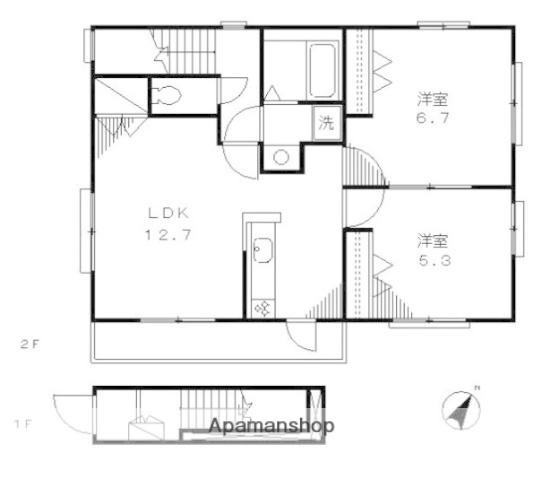 メゾンル・レーヴ(2LDK/1階)の間取り写真