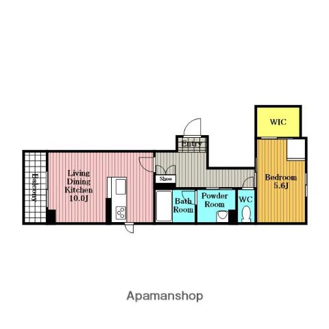 プレミアムコート(1LDK/3階)の間取り写真