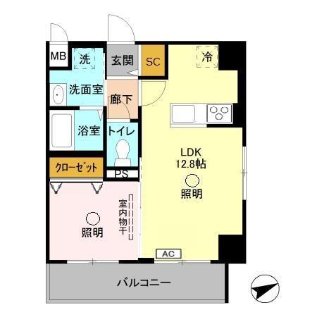 GARDEN HOUSE3大宮土呂駅前(1LDK/7階)の間取り写真