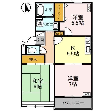 ロイヤルハイツ矢島 2階階 間取り