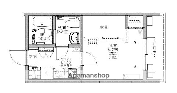 KEIAI RESIDENCE 大和田(1K/1階)の間取り写真
