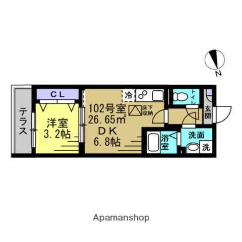 VILLAGE LUMINOUS(1DK/3階)の間取り写真