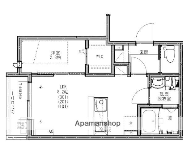KEIAI RESIDENCE 東大宮Ⅱ(1LDK/1階)の間取り写真