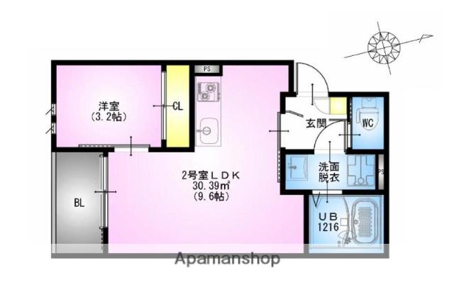 REGALEST さいたま新都心(1LDK/1階)の間取り写真