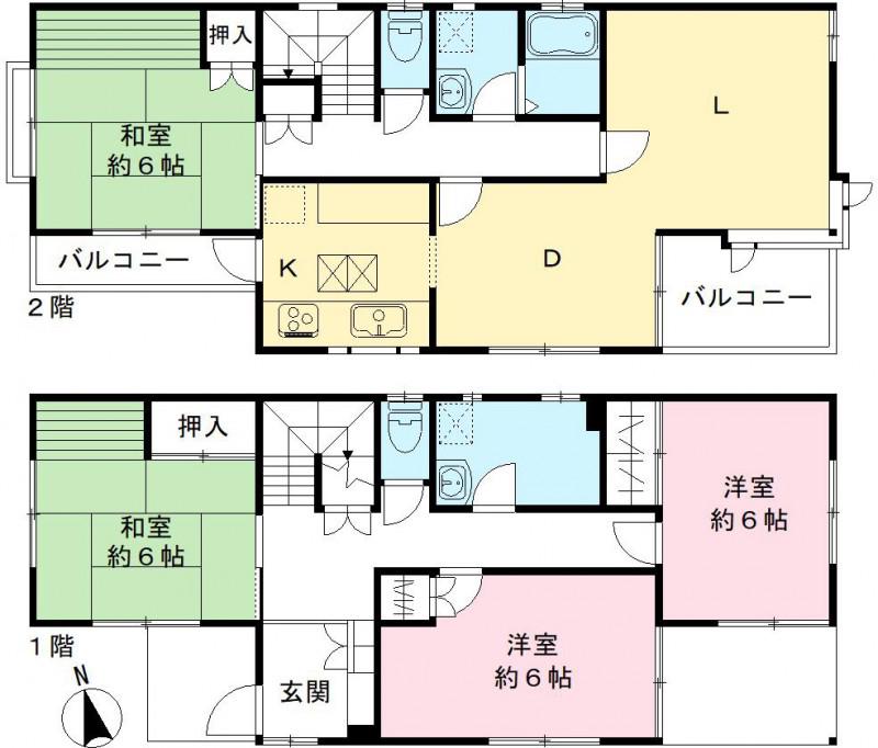 京浜東北・根岸線 大宮駅(埼玉) 徒歩25分 2階建 築37年(4LDK)の間取り写真