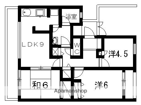 セレーノ大宮D棟(2LDK/4階)の間取り写真