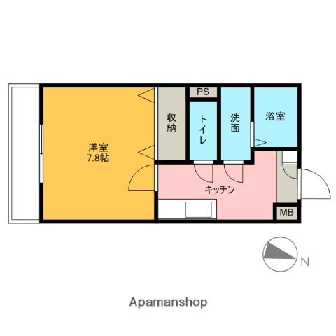 ガレットⅤ(1K/1階)の間取り写真