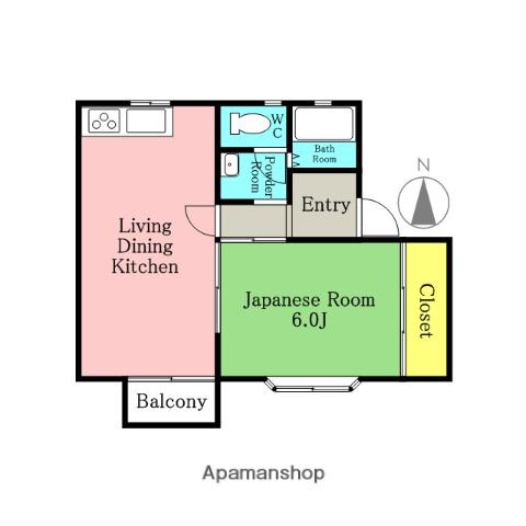 シティヒルズ(1LDK/2階)の間取り写真