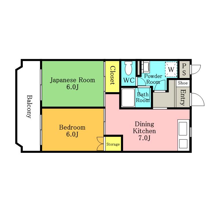 グレースマンション(2DK/1階)の間取り写真