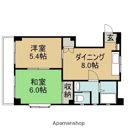 メゾン宮原(2DK/3階)の間取り写真