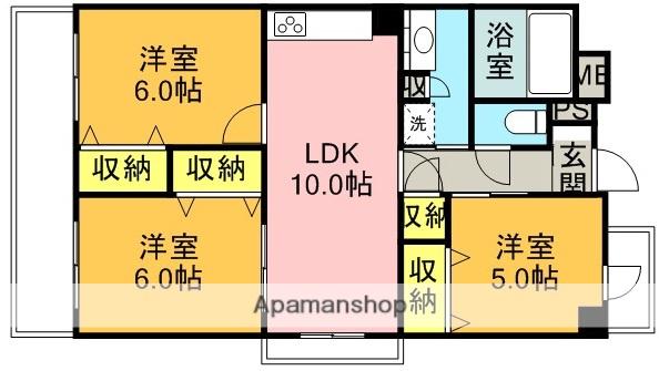アルッサンスⅡ(3LDK/7階)の間取り写真
