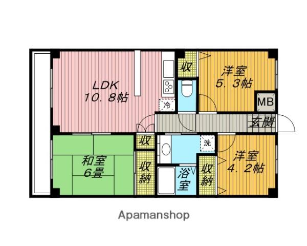 ダイヤモンドメゾン大宮日進1(3LDK/5階)の間取り写真