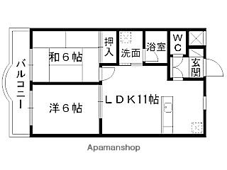 メゾンドブラン大宮(2LDK/1階)の間取り写真