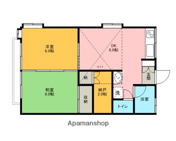ハイクオリティハイツ らん(2SDK/2階)の間取り写真