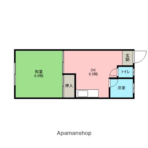 スターハイツ(1DK/1階)の間取り写真