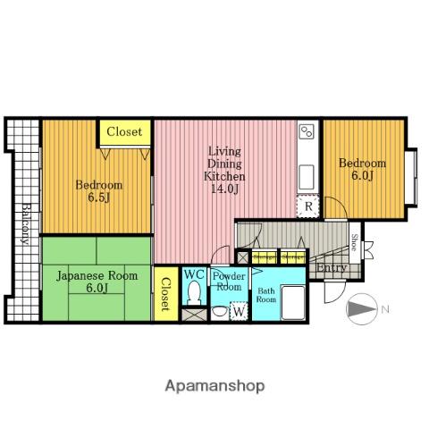 佐伯レジデンス(3LDK/3階)の間取り写真