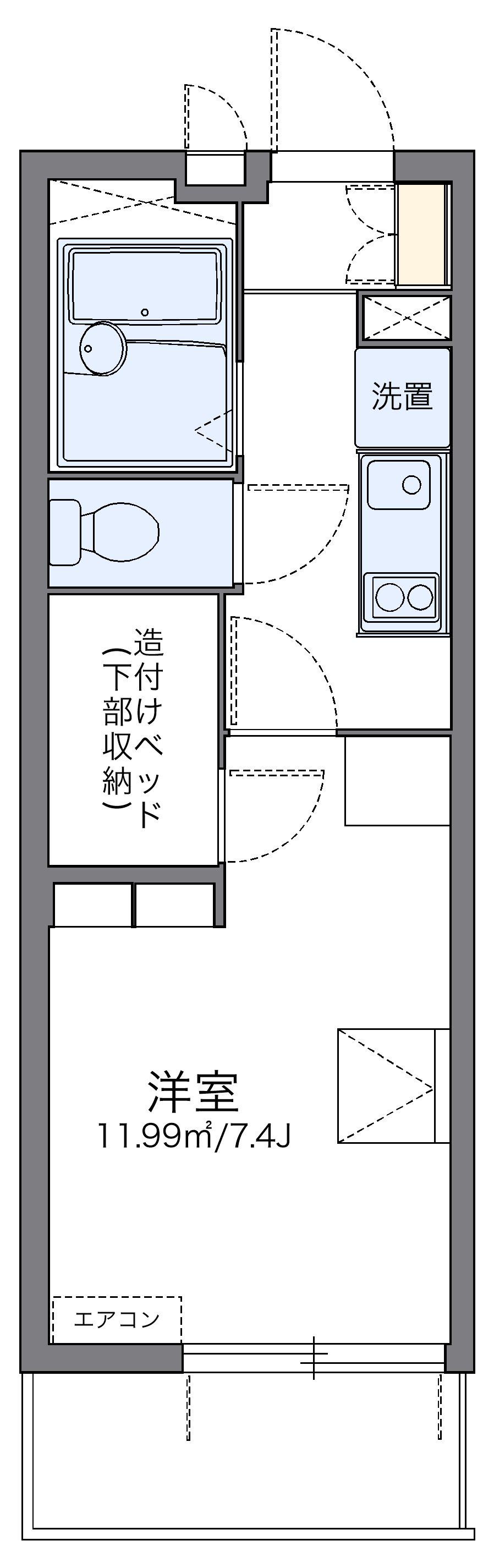 レオパレスKウッズ2 3階階 間取り