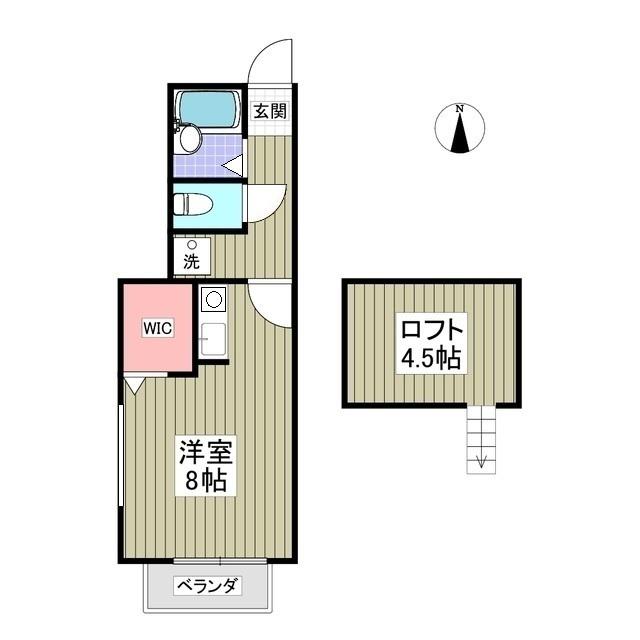 メゾン宮原(ワンルーム/2階)の間取り写真