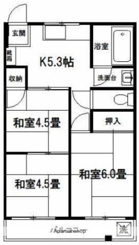 末広ビル(3K/4階)の間取り写真