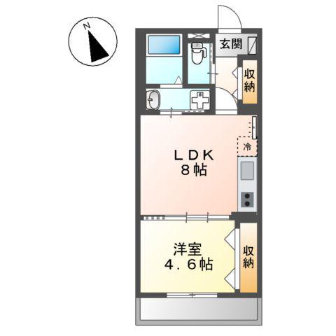 サン フォレストⅤ(1LDK/3階)の間取り写真