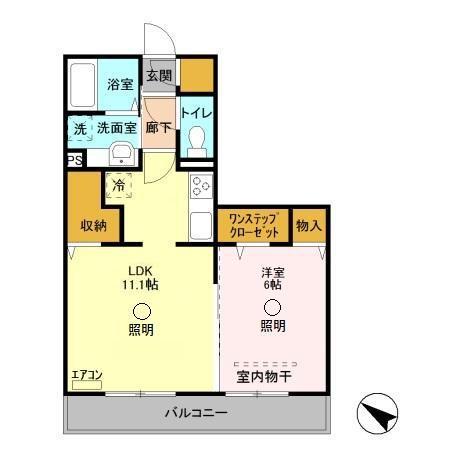 本郷の杜ラウン(1LDK/2階)の間取り写真