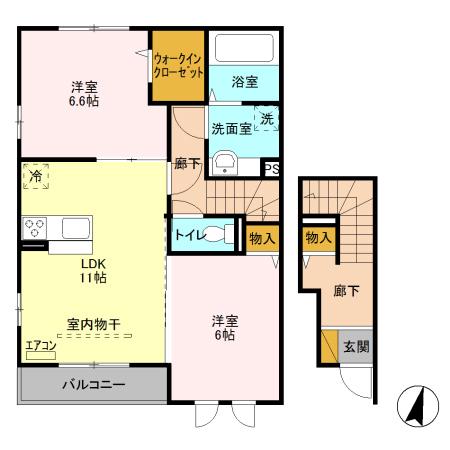 FRAGRANT IRIS(2LDK/2階)の間取り写真