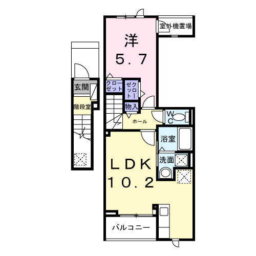 カーサ・フェリーチェ(1LDK/2階)の間取り写真