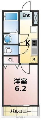 リバーブ西大宮(1K/3階)の間取り写真