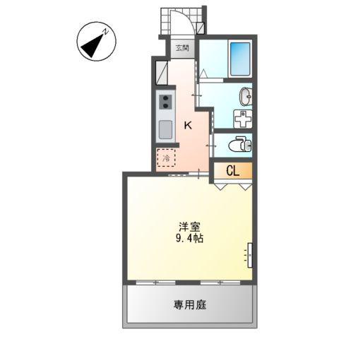 ベッシア・ノーブル(1K/1階)の間取り写真