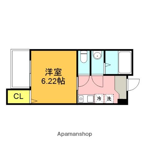 ボヌール指扇(1K/3階)の間取り写真