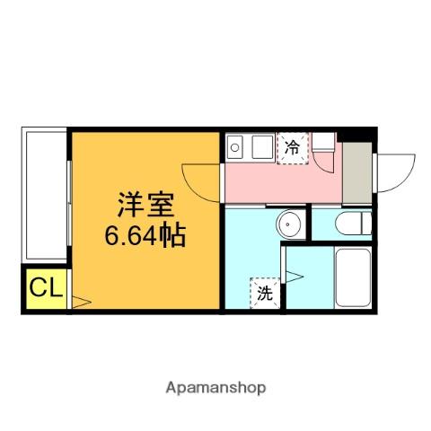 ボヌール指扇(1K/3階)の間取り写真