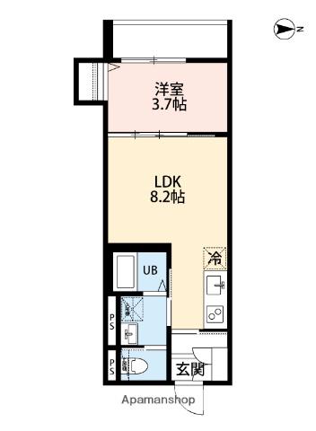 ROBOT HOME 西大宮Ⅲ(1LDK/1階)の間取り写真