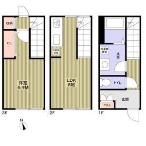 MOK-TERRACE 西大宮A(1LDK/1階)の間取り写真