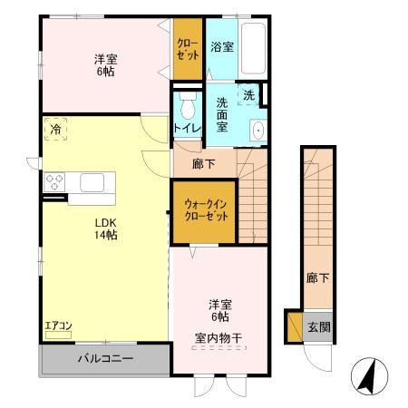サンガーデン(2LDK/2階)の間取り写真