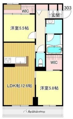 ブランバーチ ネスト(2LDK/3階)の間取り写真